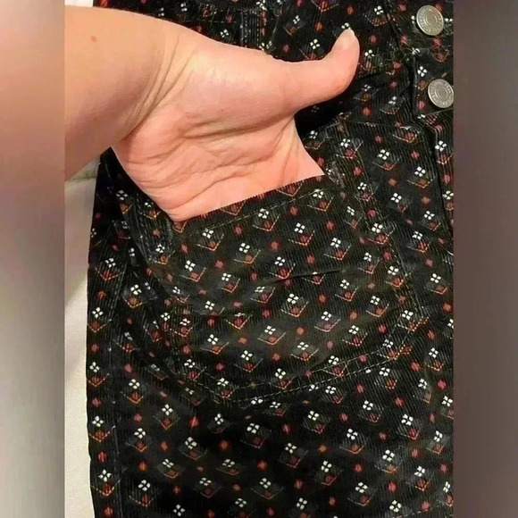 Free People Joani Patterned Corduroy Belt loops
buttons Mini Skirt Size 27 - Picture 7 of 12